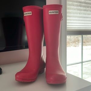 Girls pink Hunter boots size 2